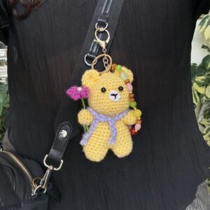 Crochet Teddy bag charm - Crochet Teddy Bear Bag Charm & Keychain - Handmade Soft Toy Accessory