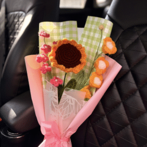 Makes you smile bouquet - ( sunflower, lily of the valley, Forget me not)